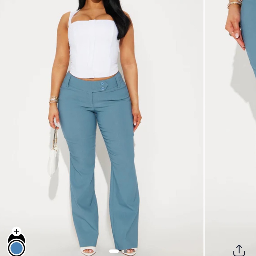 Fashion Nova Blue Flare Pants with Tailored Fit